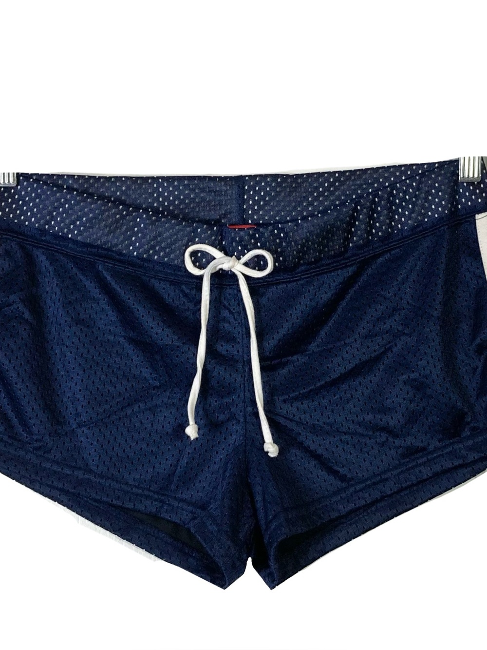 LIFEGUARD Shorts Women L Navy-Blue Mesh Ocean-City Graphic Logo Drawstring